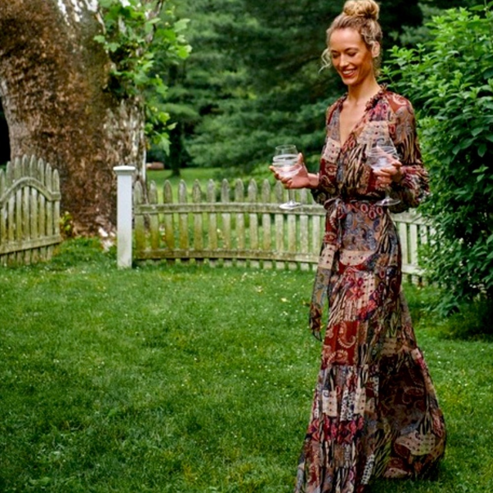 Veronica Beard, Isra Multi-Print Silk Maxi Dress, 10, Excellent condition